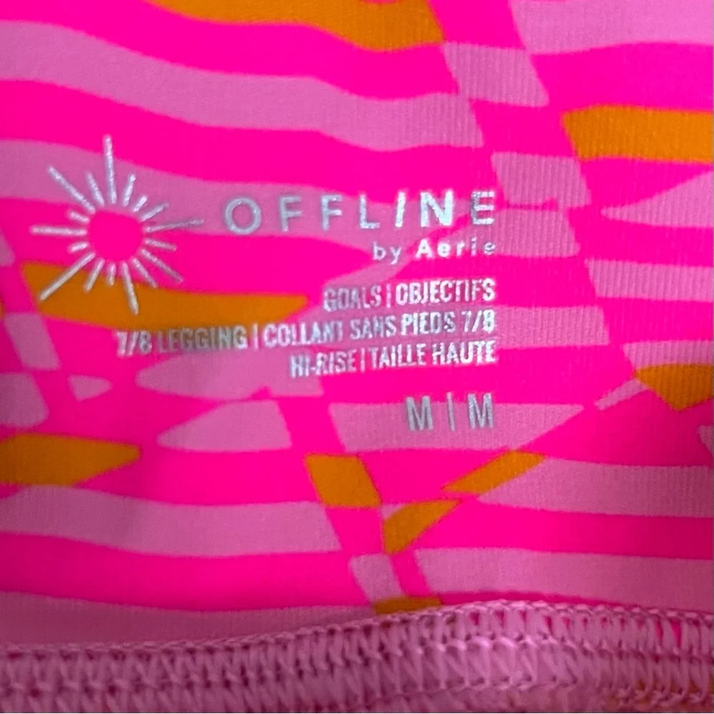 Offline by Aerie Pink/Orange/Neon Green Patterned 7/8 Leggings- C211 - Picture 2 of 6